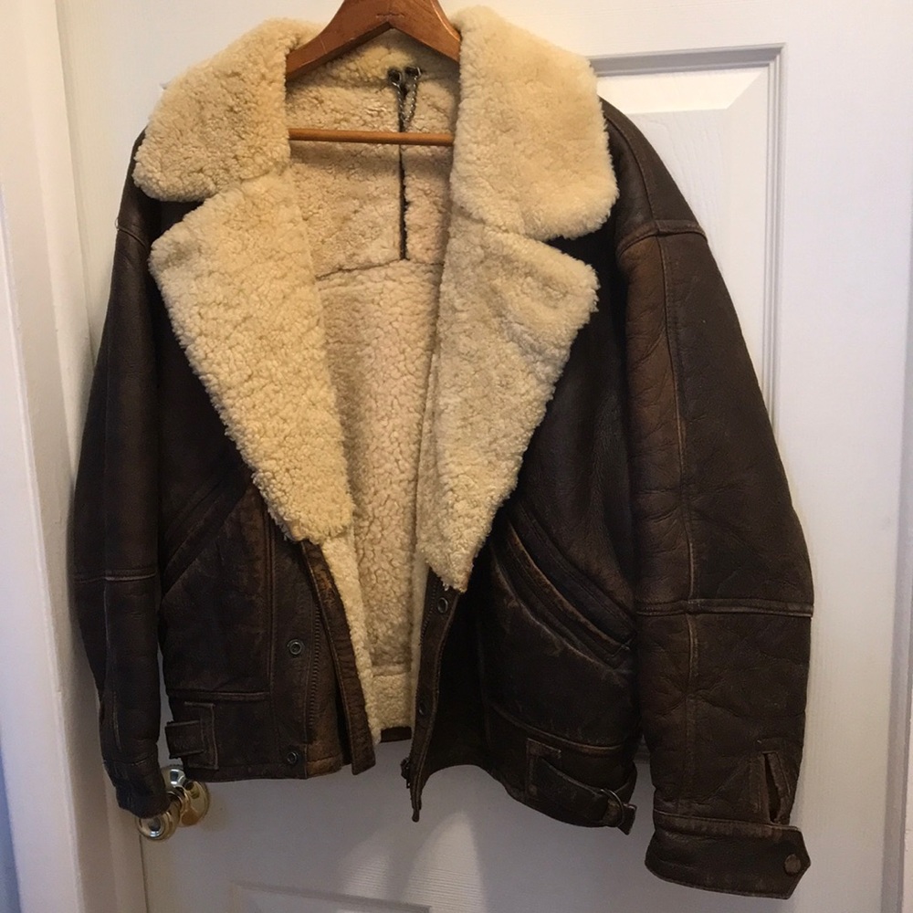 Vintage sherling bomber jacket